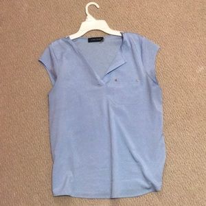 Ivanka Trump light blue silk shirt